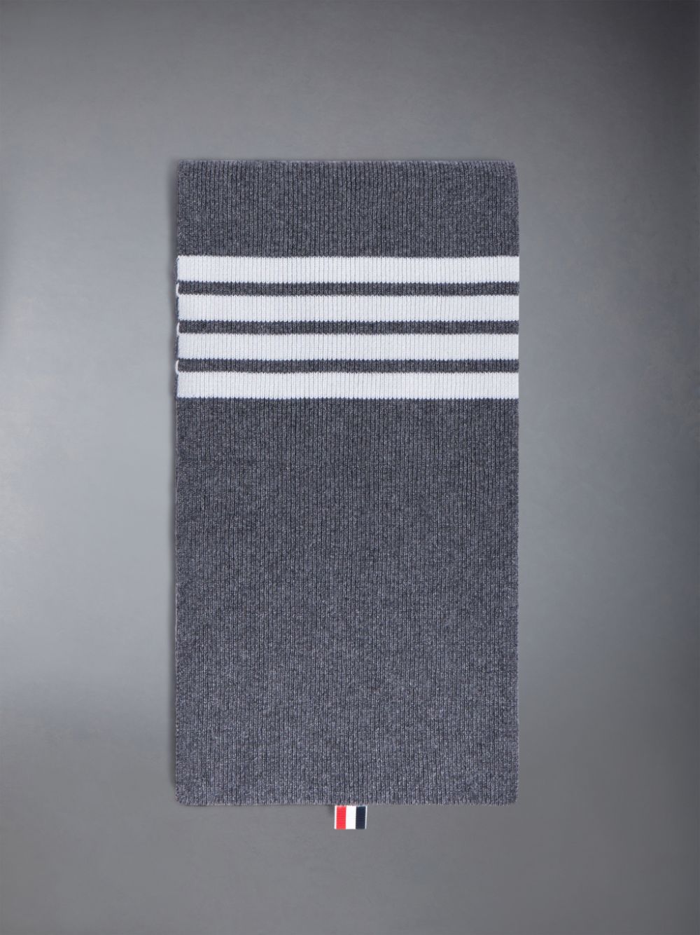 Thom Browne CASHMERE RIB 4-BAR Men Scarf Grey | ZAP40Q72031