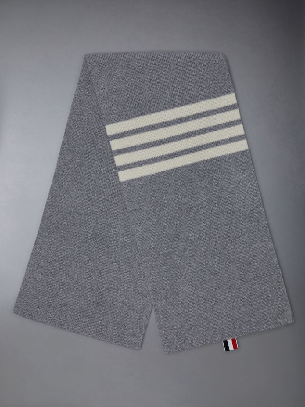 Thom Browne CASHMERE RIB 4-BAR Women Scarf Grey | HHY88L58815