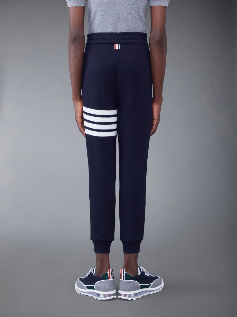 Thom Browne CASHMERE WAFFLE 2003 4-BAR Men Sweatpants Blue | HQV03R42229