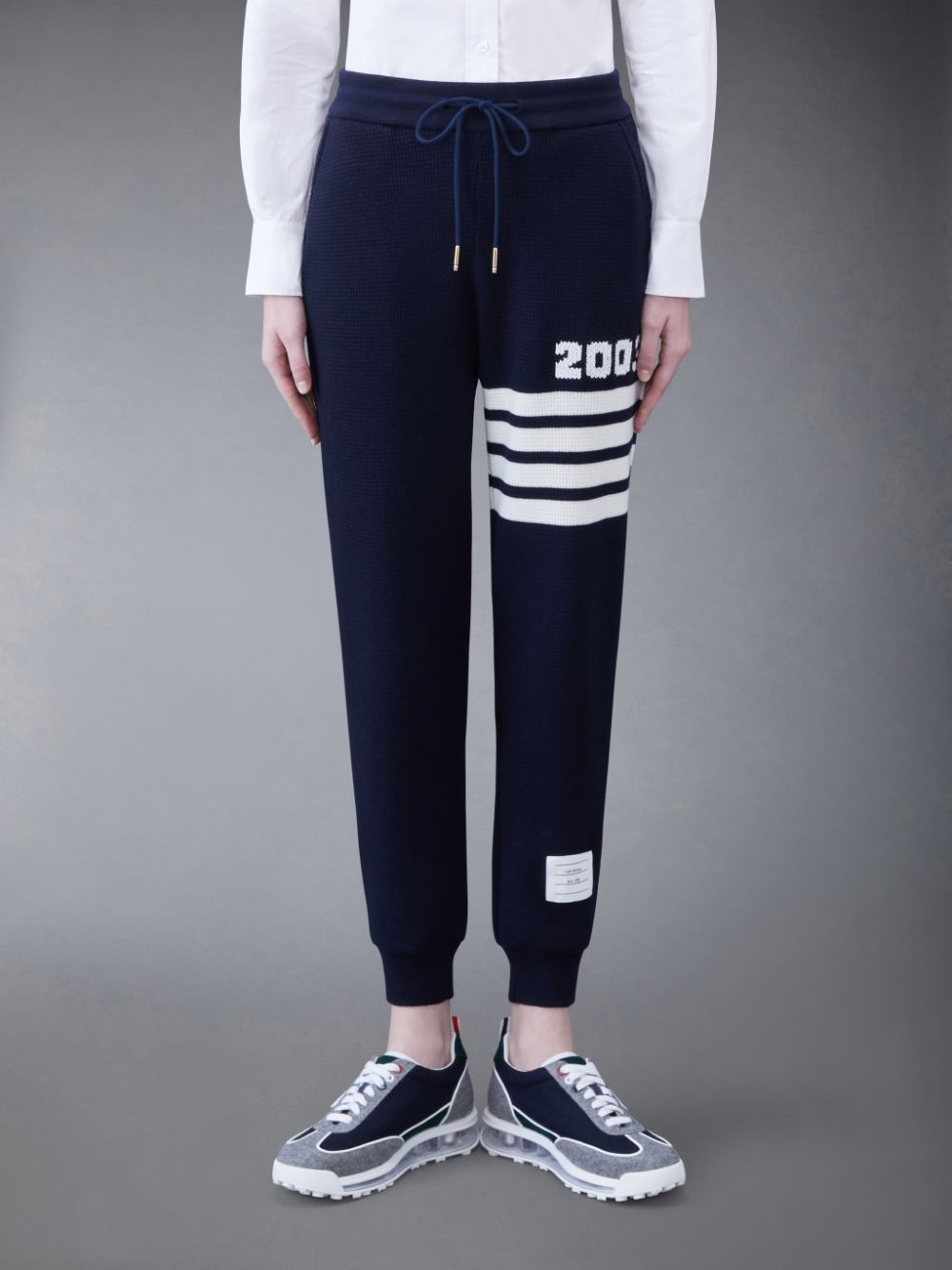 Thom Browne CASHMERE WAFFLE 2003 4-BAR Women Sweatpants Blue | ZUY70T87871