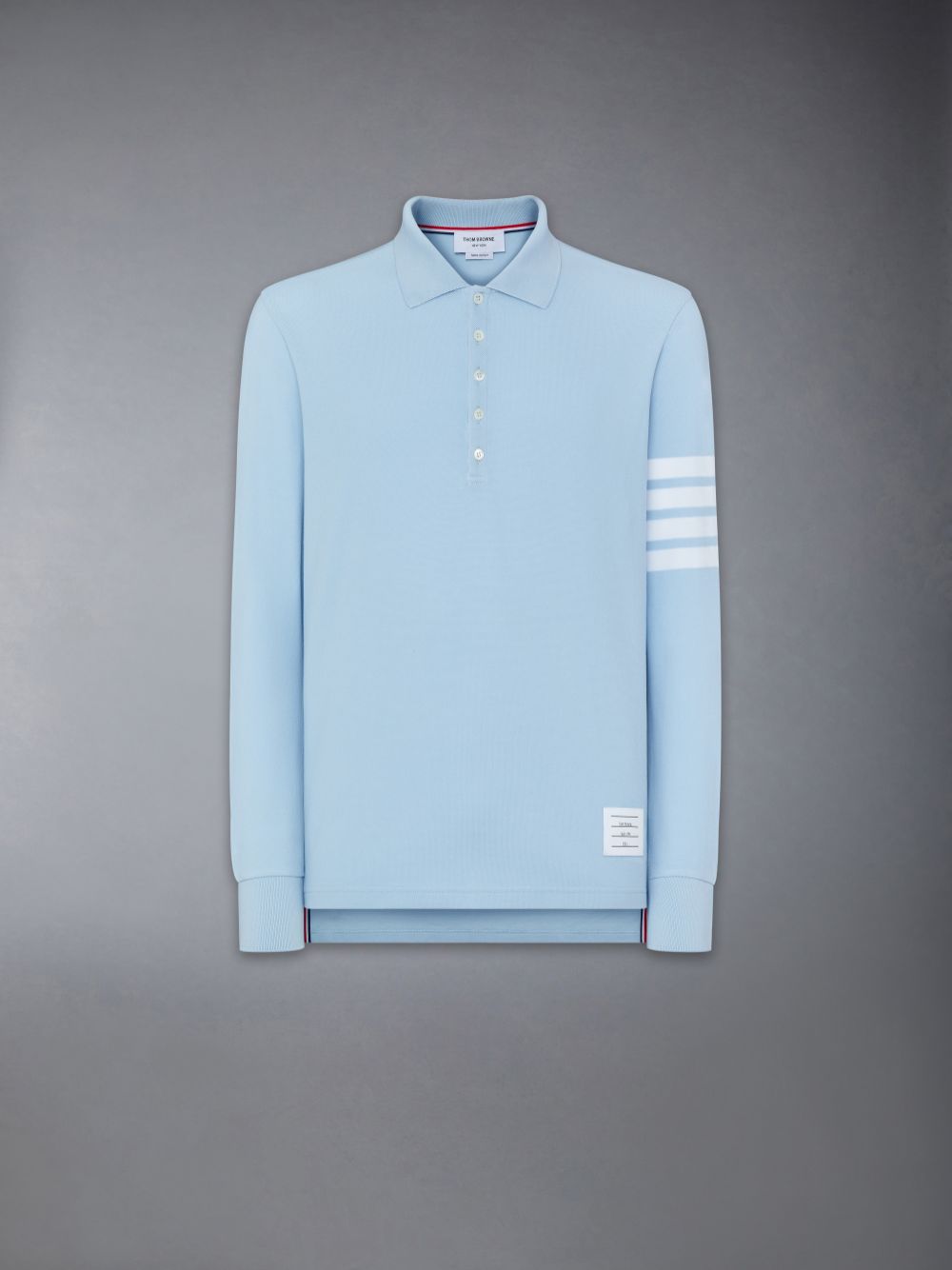 Thom Browne CLASSIC PIQUE 4-BAR Men Polo Shirt Blue | ZKB30D62287