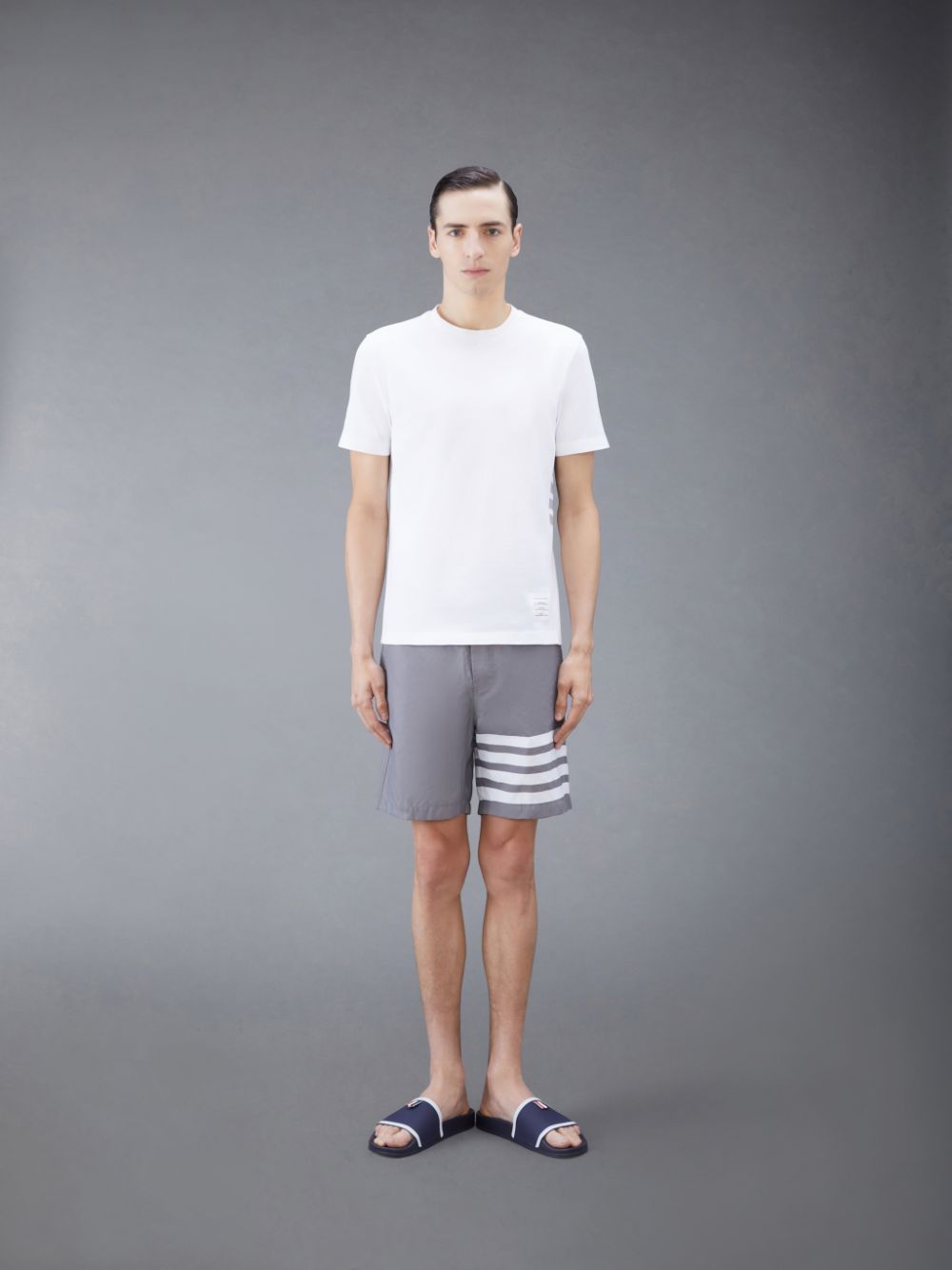 Thom Browne CLASSIC PIQUE 4-BAR Men T Shirts White | QEK83N03044