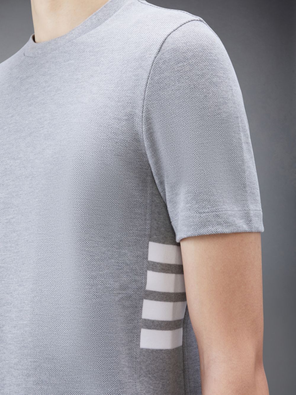 Thom Browne CLASSIC PIQUE 4-BAR Men T Shirts Grey | RWD63V95477