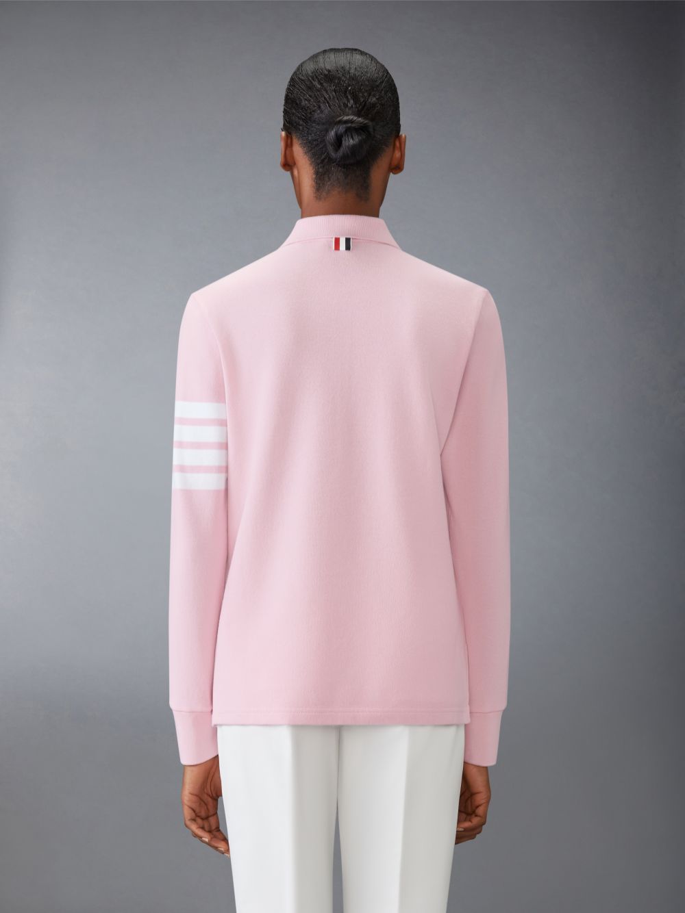 Thom Browne CLASSIC PIQUE 4-BAR Women Polo Shirt Pink | KCX77X99210