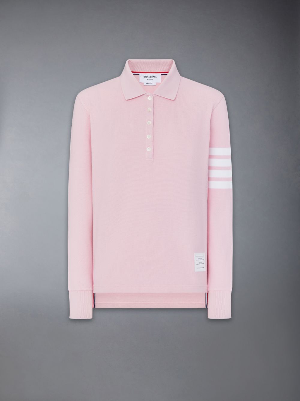 Thom Browne CLASSIC PIQUE 4-BAR Women Polo Shirt Pink | KCX77X99210