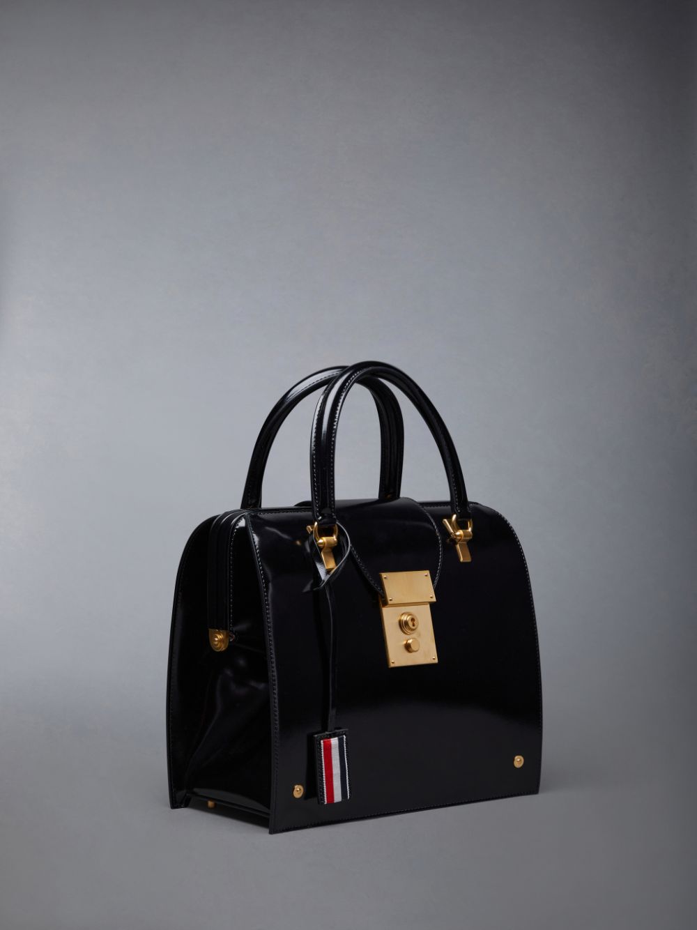 Thom Browne Calf Leather Mrs. Junior Women Tote Bags Black | QLD23N44495