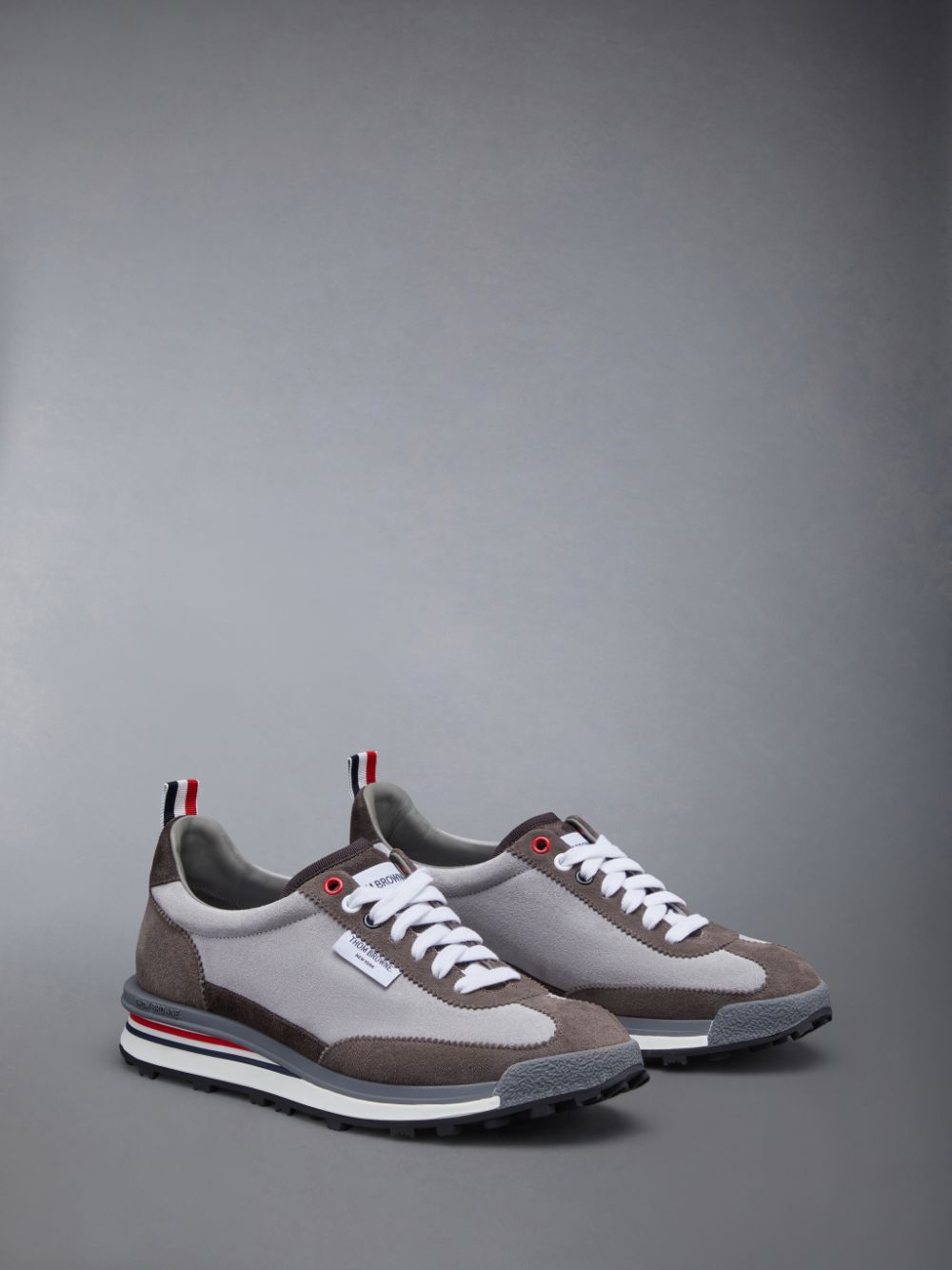 Thom Browne Calf Suede Tech Runner Women Sneakers Grey | HPI66M55706