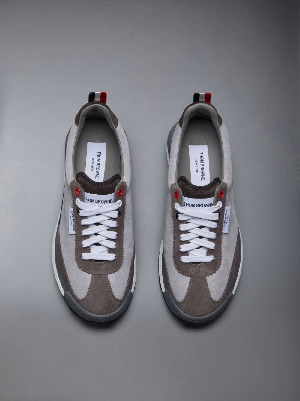 Thom Browne Calf Suede Tech Runner Women Sneakers Grey | HPI66M55706