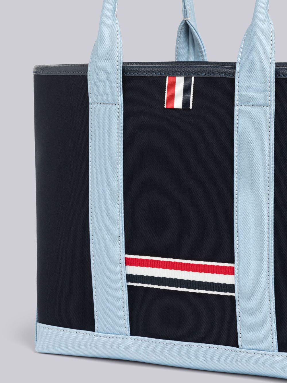 Thom Browne Canvas Interlock Small Tool Men Tote Bags Blue | SMR91H99454