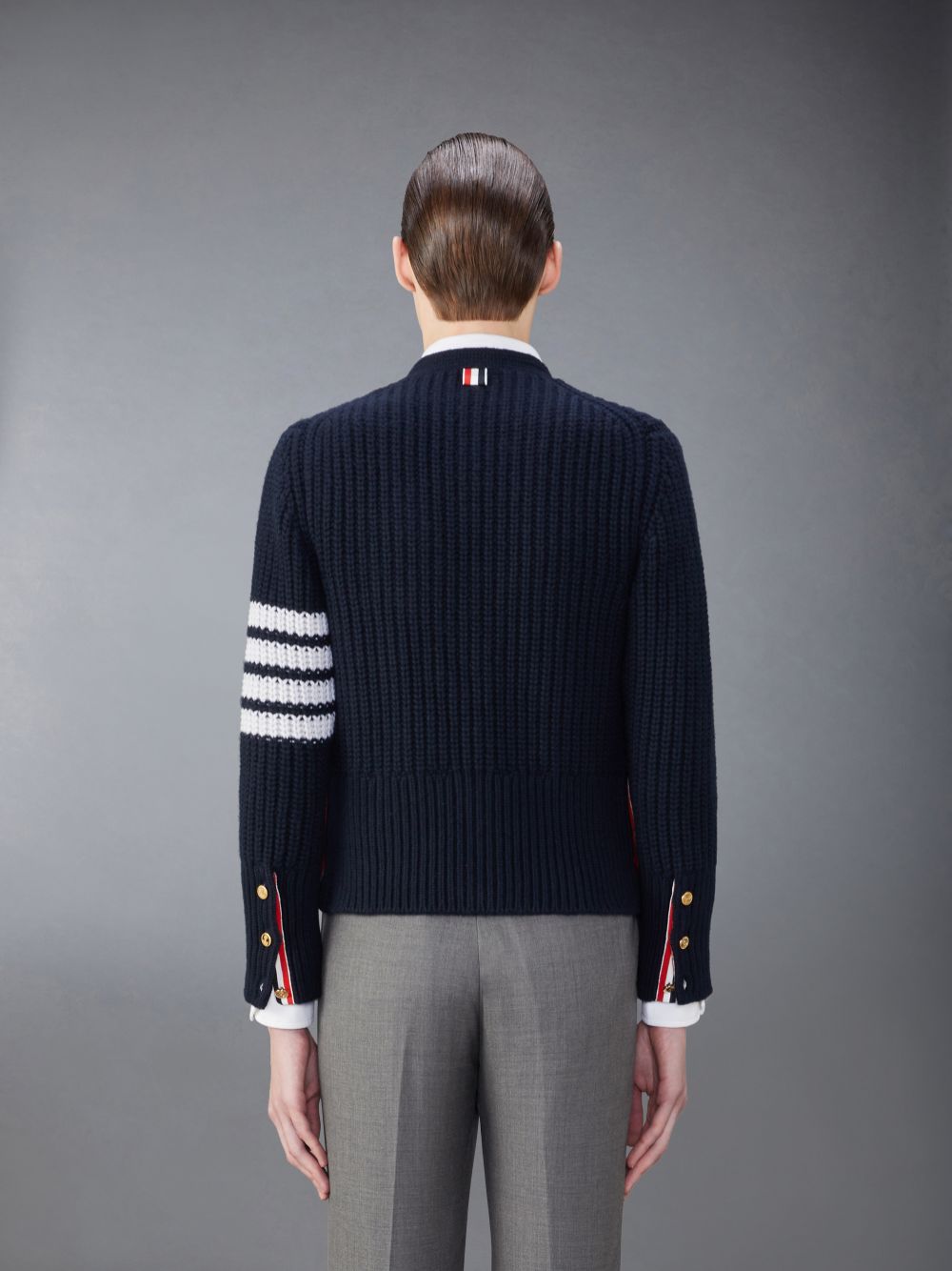 Thom Browne Cashmere 4-Bar Classic Men Cardigan Blue | UNU68W64951