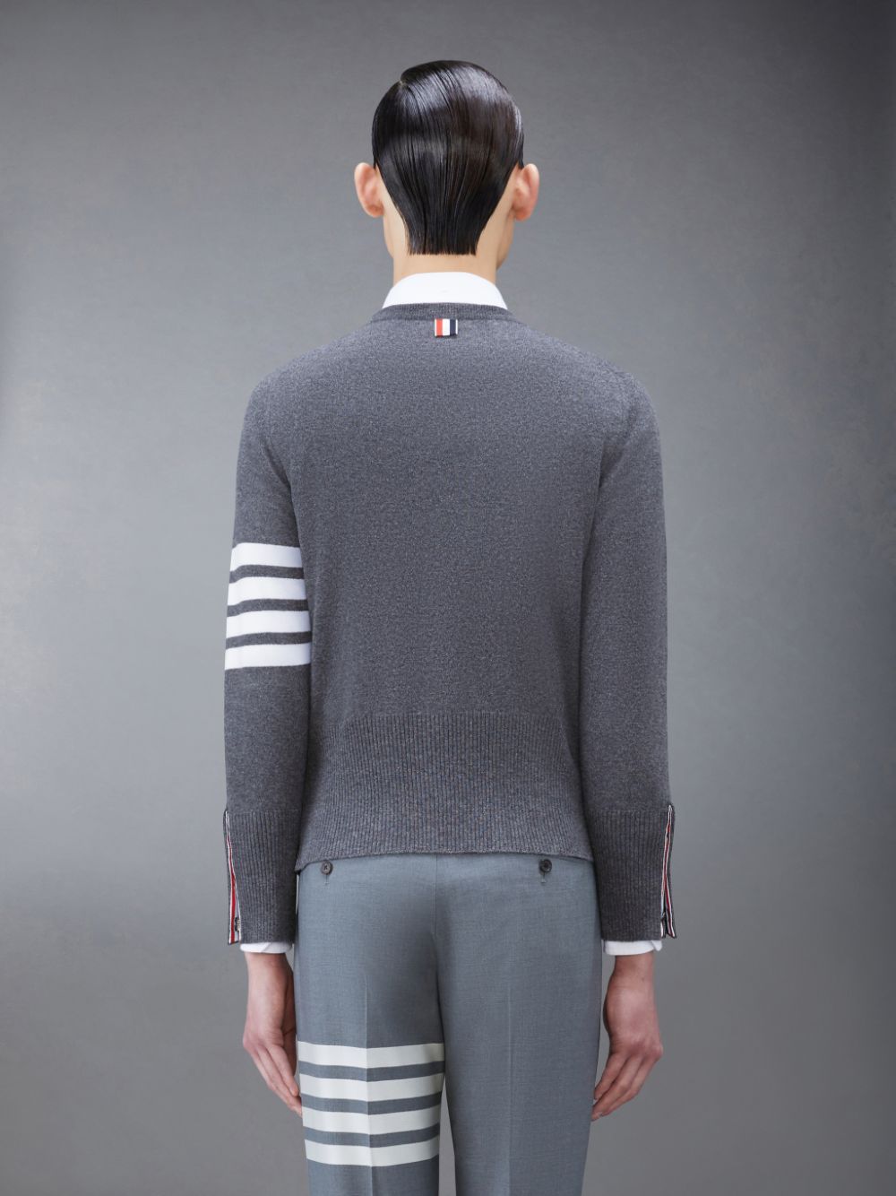 Thom Browne Cashmere 4-Bar Classic Men Pullover Grey | JIN62A43432