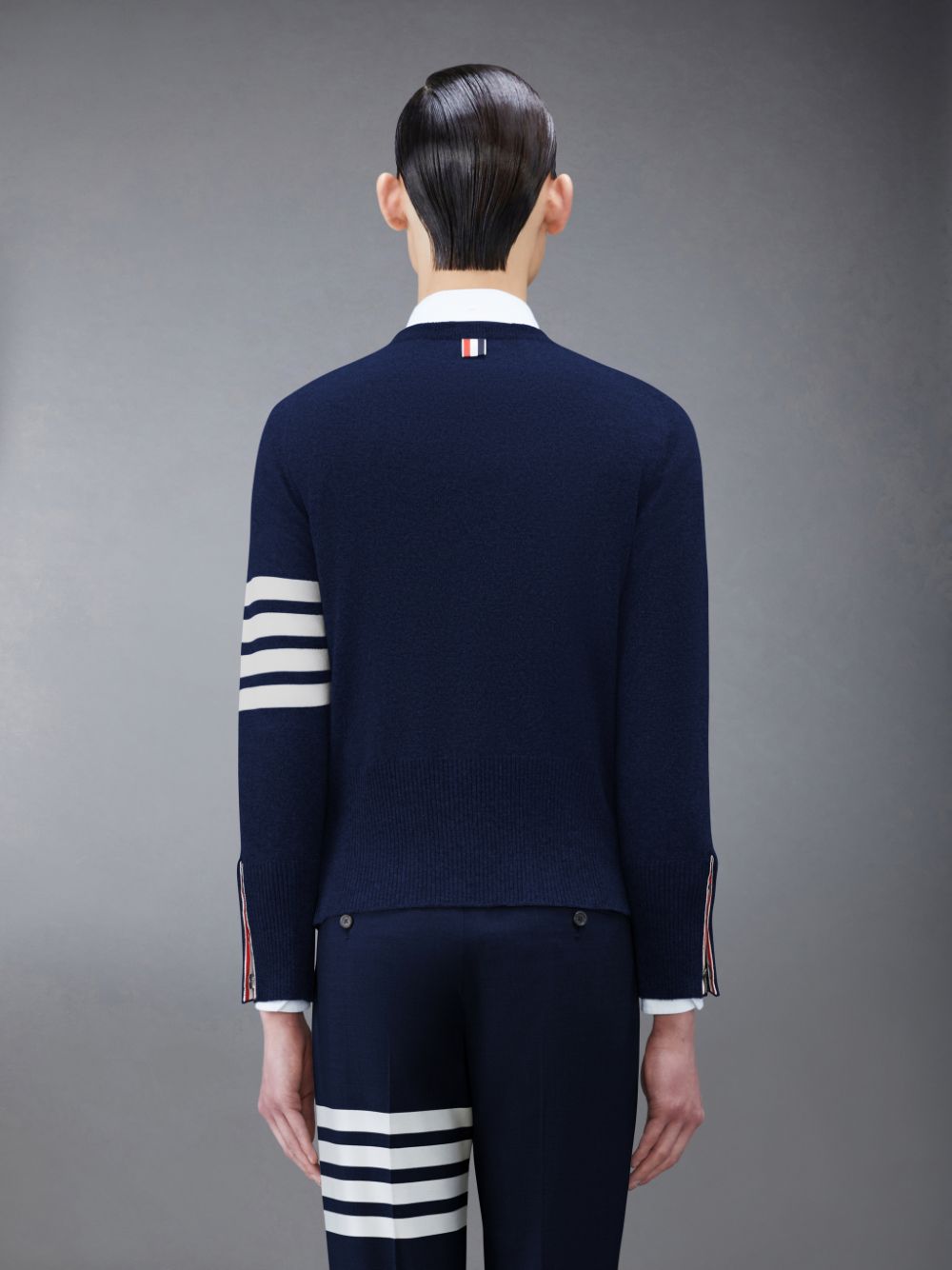 Thom Browne Cashmere 4-Bar Classic Men Pullover Blue | NDR98P76484