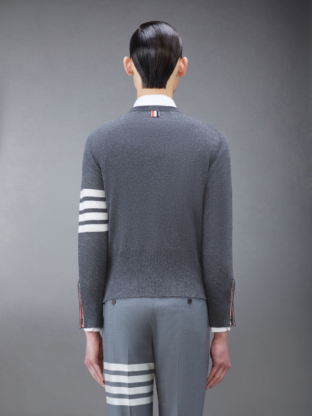 Thom Browne Cashmere 4-Bar Classic Men Pullover Grey | MBY33M68238