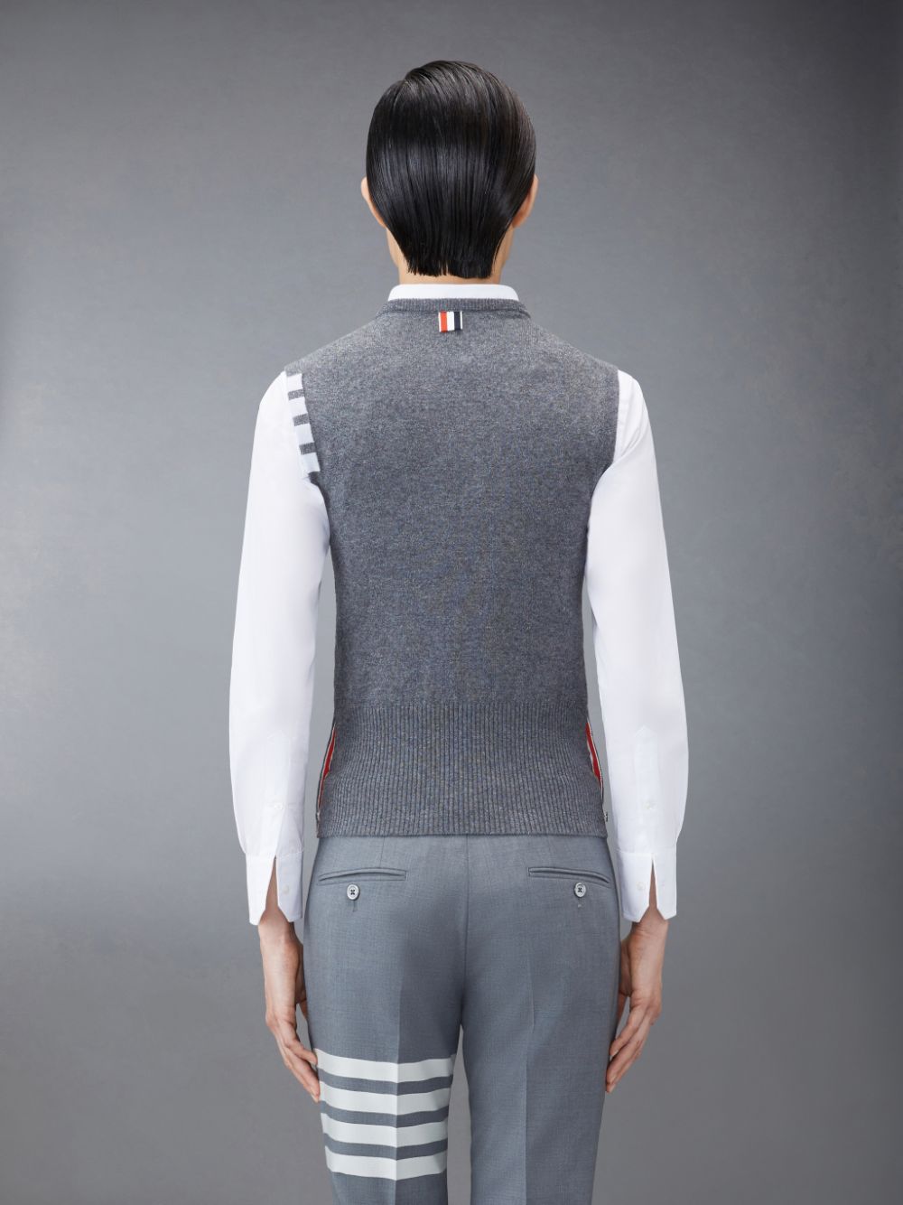 Thom Browne Cashmere 4-Bar Classic Shell Top Women Vest Grey | VVG91Z12662