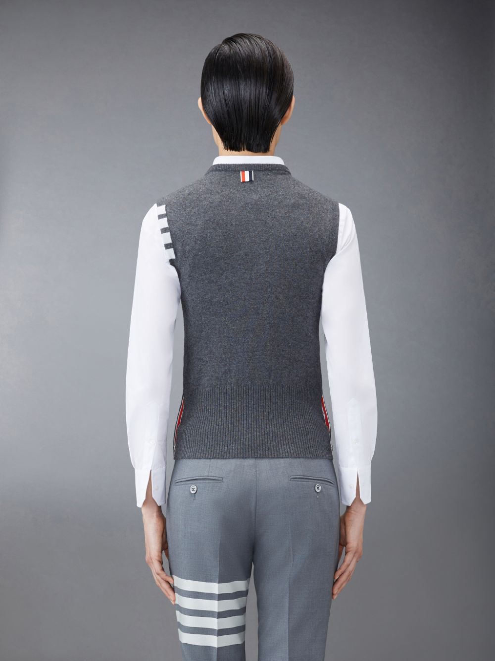 Thom Browne Cashmere 4-Bar Classic Shell Top Women Vest Grey | UXE72X34263