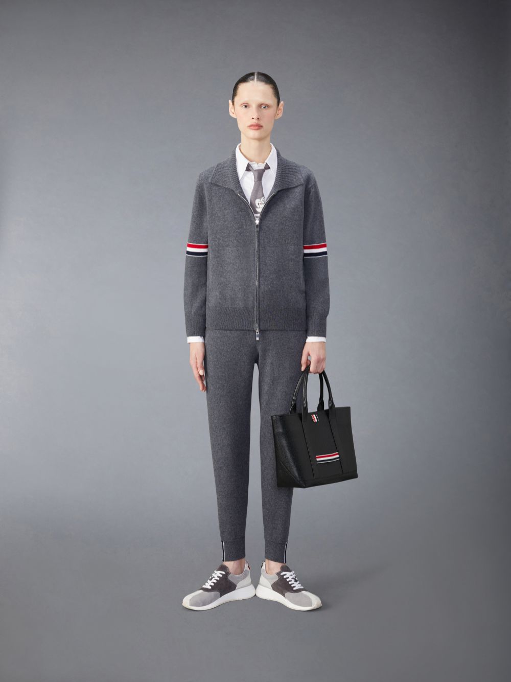 Thom Browne Cashmere Jacquard Women Sweatpants Grey | NCP34D96584