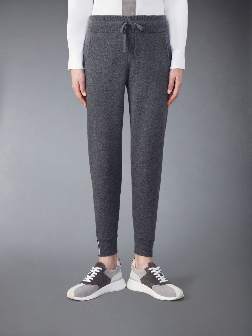 Thom Browne Cashmere Jacquard Women Sweatpants Grey | NCP34D96584