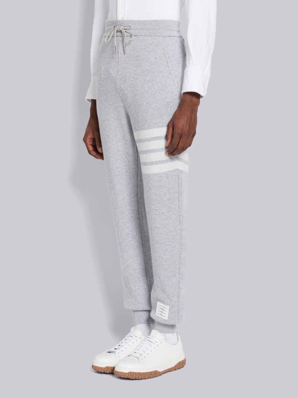 Thom Browne Cashmere Waffle 4-Bar Men Sweatpants Grey | JLV82K19285