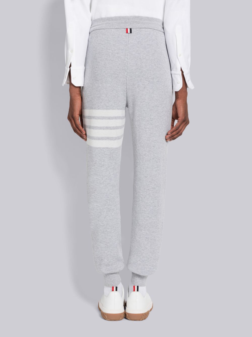 Thom Browne Cashmere Waffle 4-Bar Men Sweatpants Grey | JLV82K19285