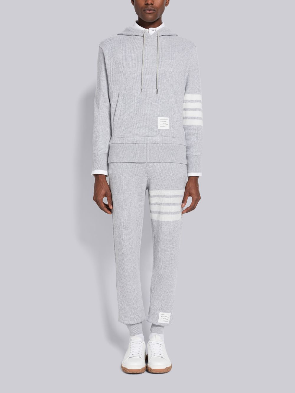 Thom Browne Cashmere Waffle 4-Bar Men Sweatpants Grey | JLV82K19285