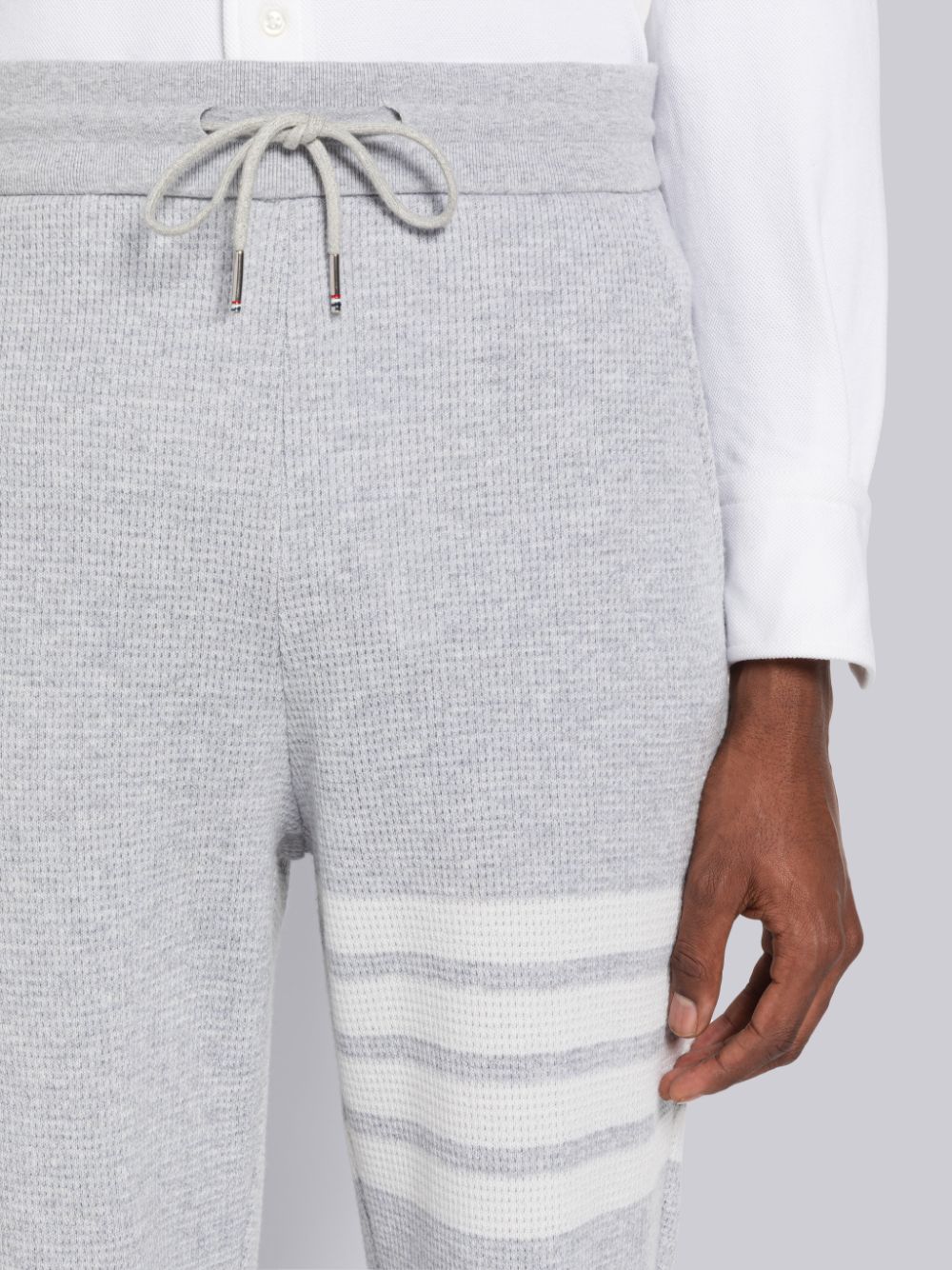 Thom Browne Cashmere Waffle 4-Bar Men Sweatpants Grey | JLV82K19285