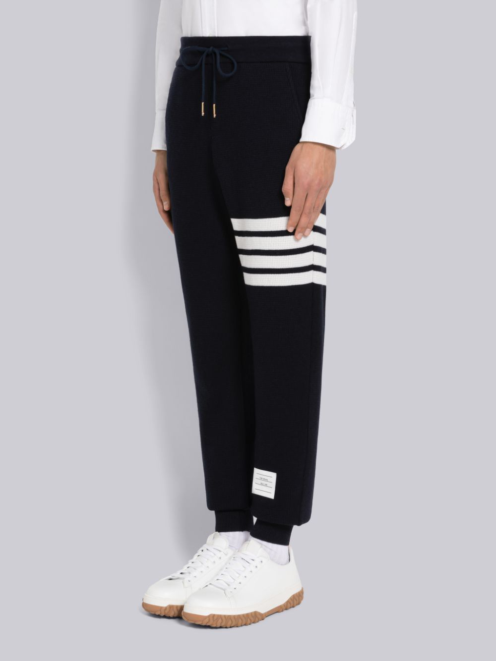 Thom Browne Cashmere Waffle 4-Bar Men Sweatpants Blue | HNK82O11301