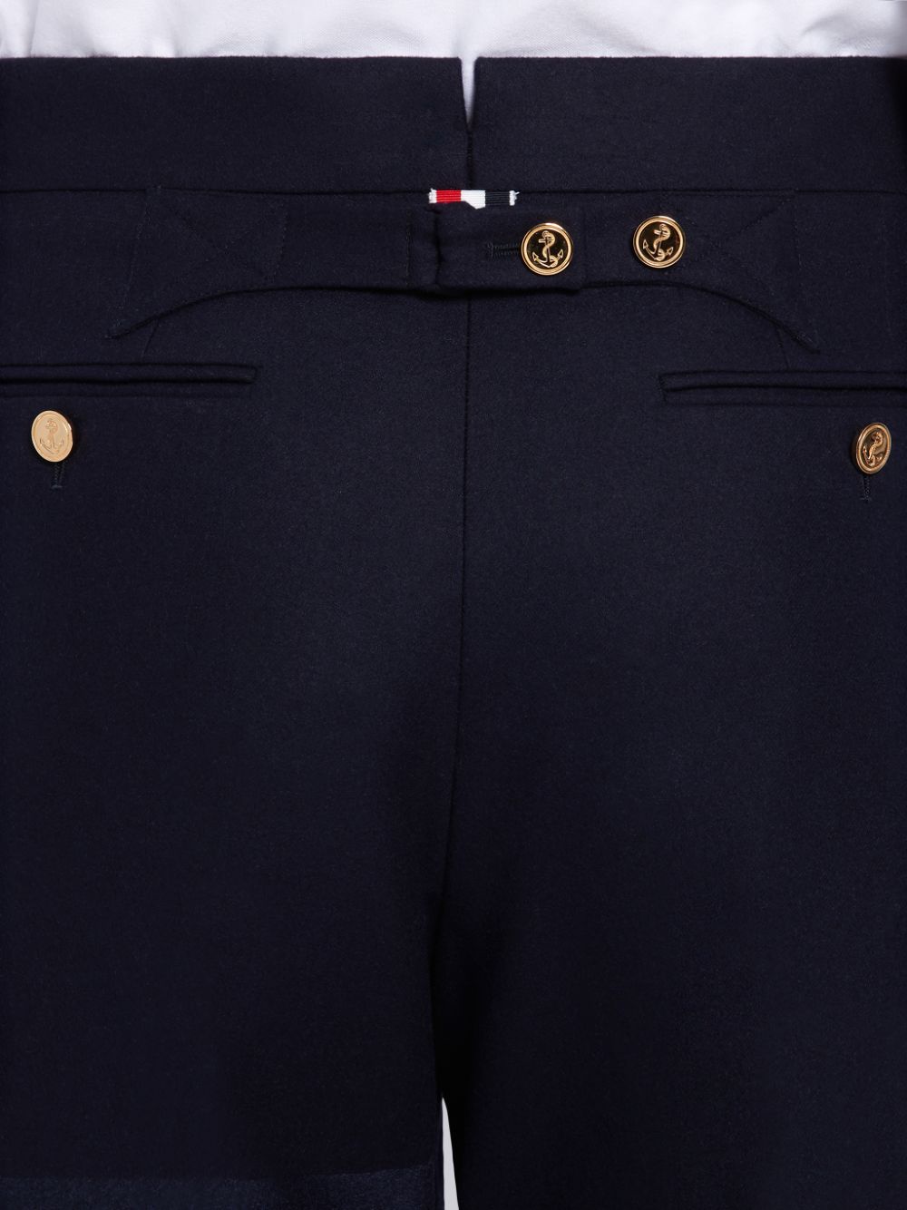 Thom Browne Cashmere Wool Flannel Classic Tonal 4-Bar Men Pants Navy | RVR59I47669