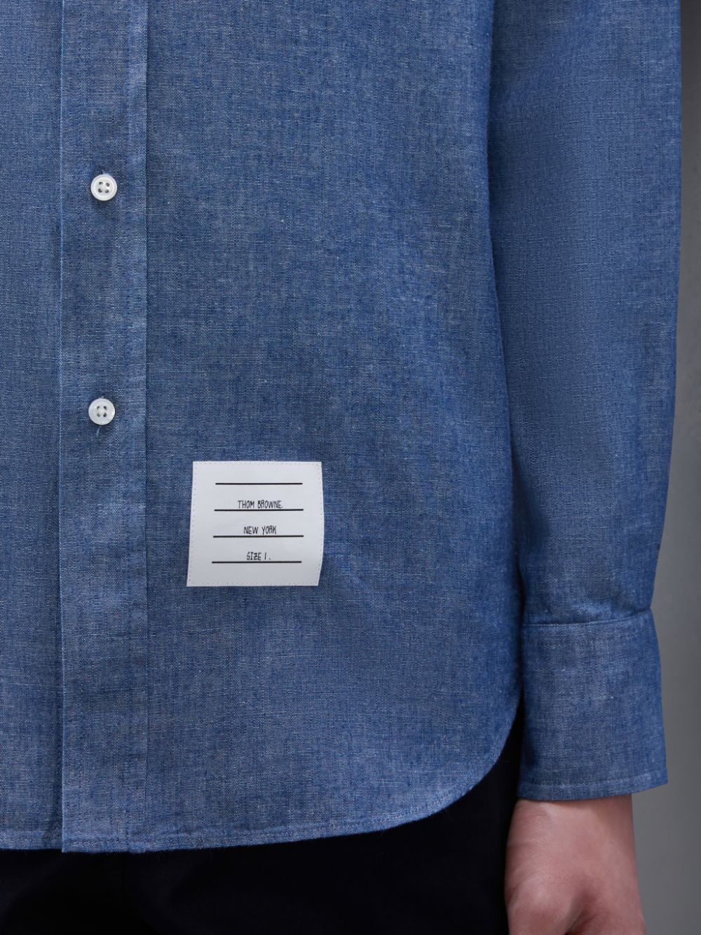 Thom Browne Chambray 4-Bar Men Shirts Blue | GZC38P67484