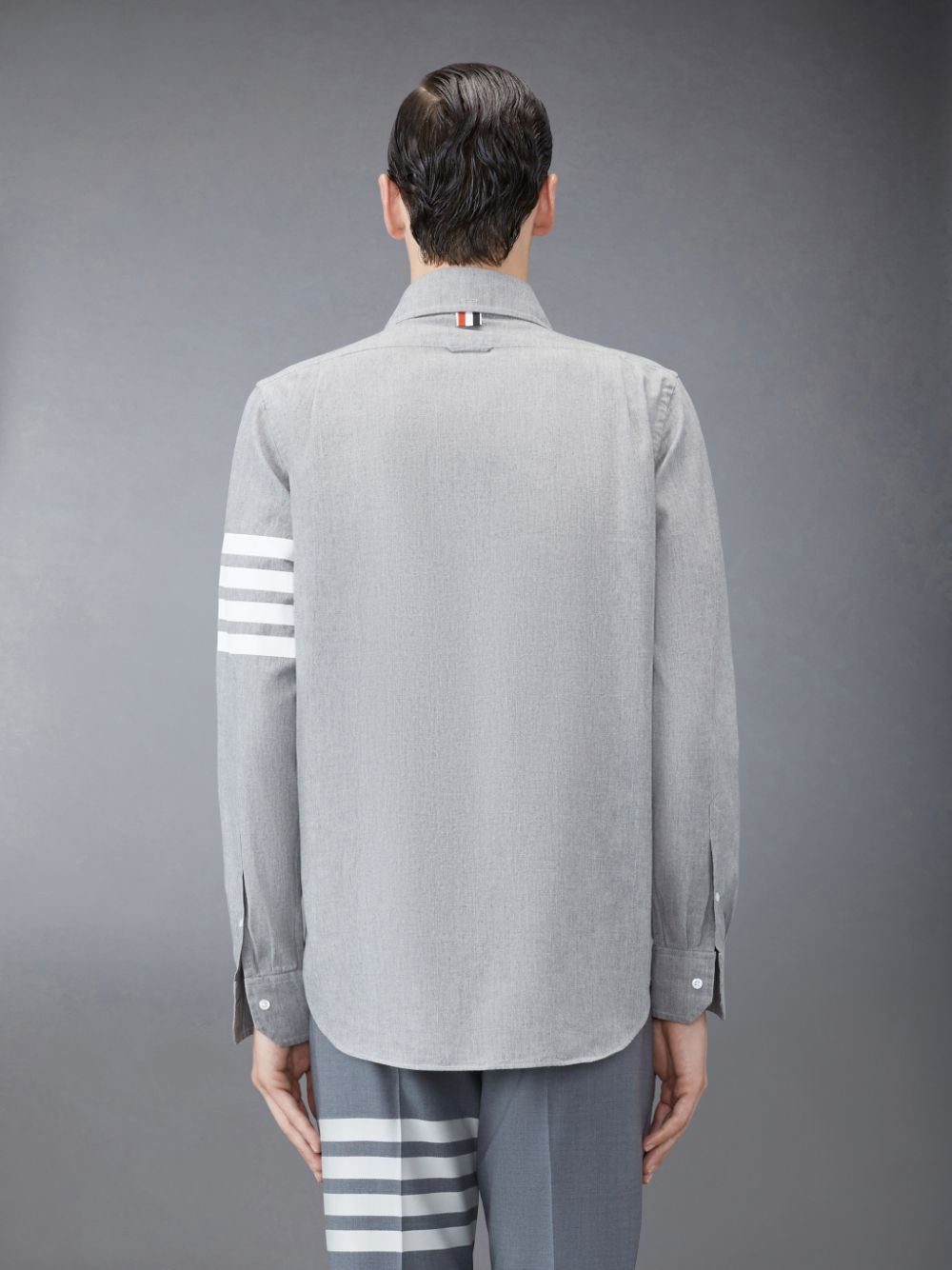 Thom Browne Chambray 4-Bar Men Shirts Grey | GGZ47P20131