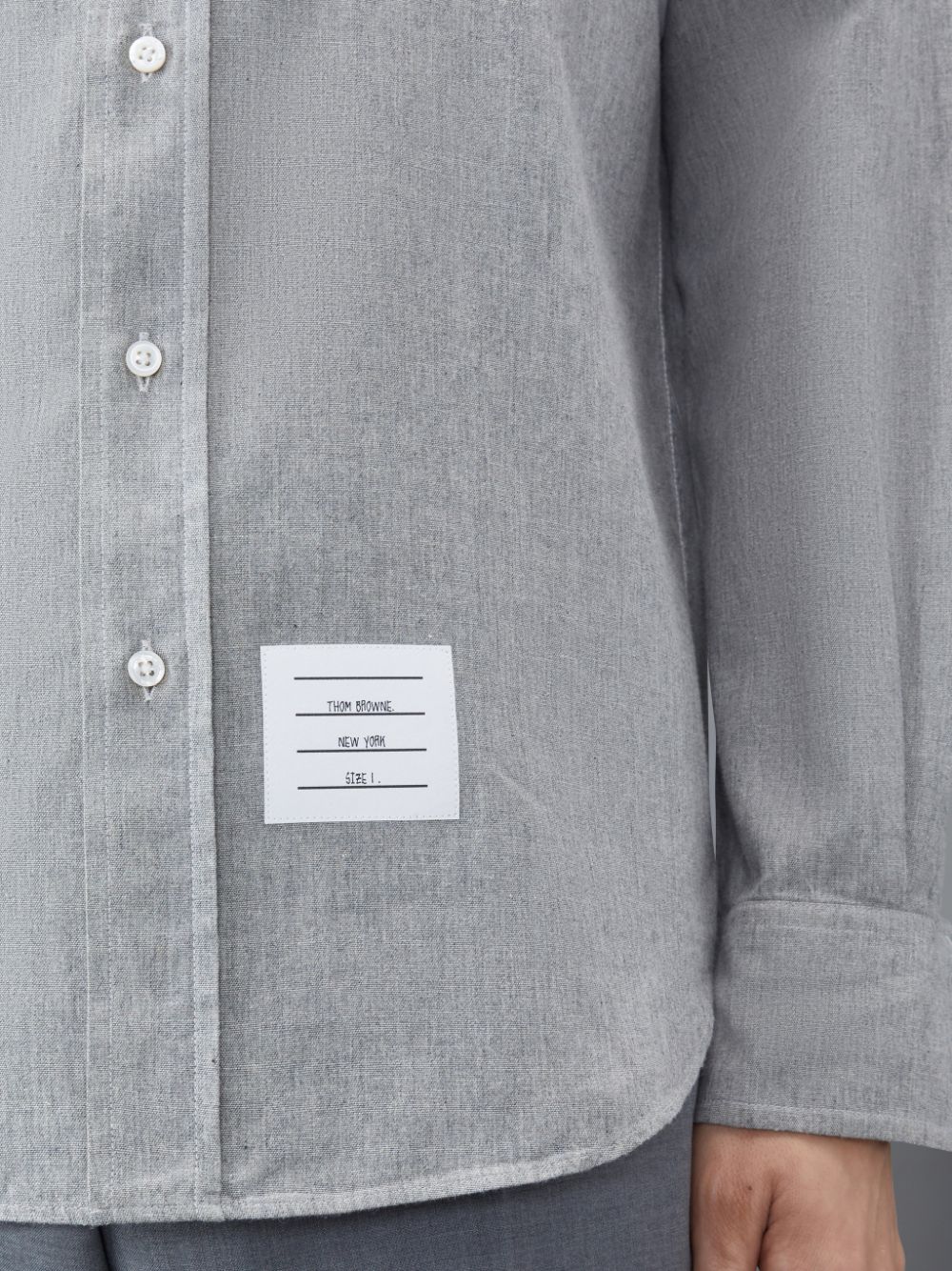 Thom Browne Chambray 4-Bar Men Shirts Grey | GGZ47P20131