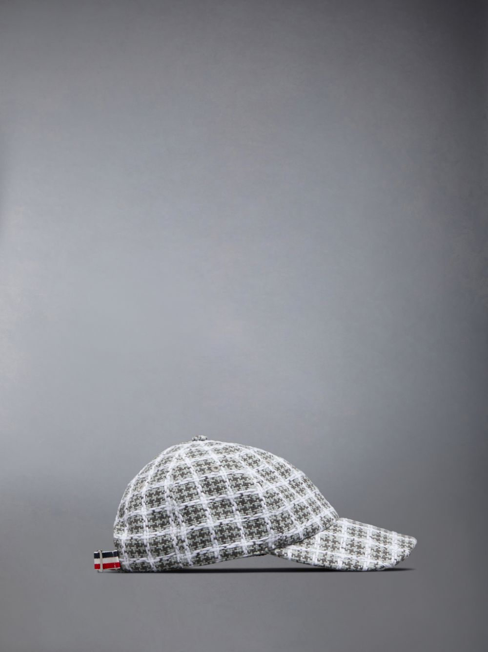 Thom Browne Check Summer Tweed Classic Baseball Women Caps Grey | CDW85L12071