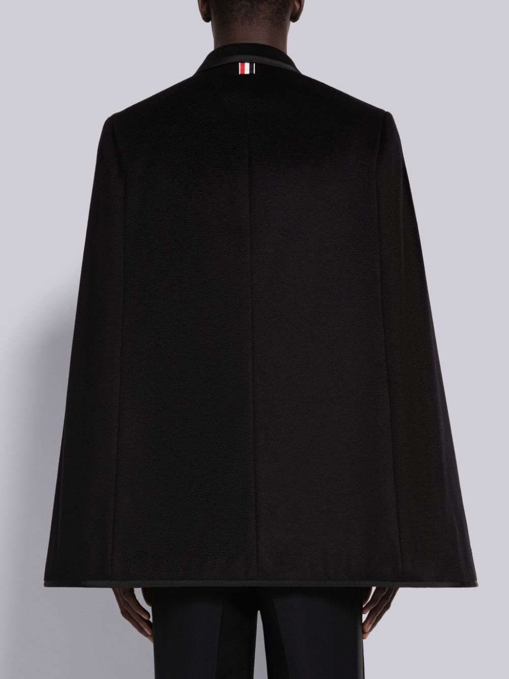 Thom Browne Chesterfield grosgrain-trim cape Men Coats Black | TYR95P75500