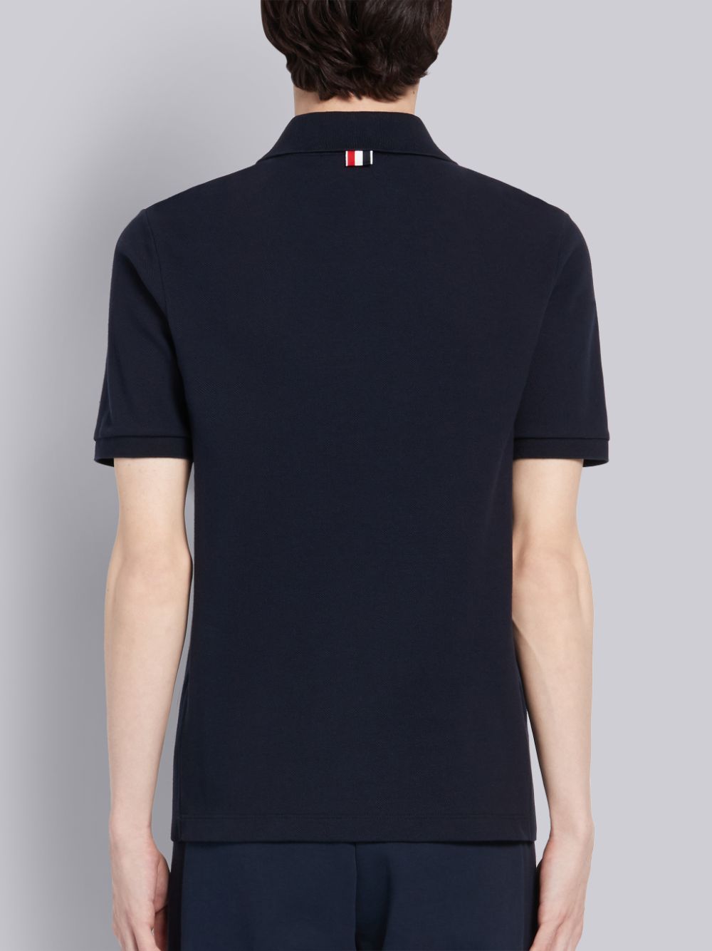 Thom Browne Classic Cotton Pique Side Insert 4-Bar Men Polo Shirt Navy | OPO29C13565