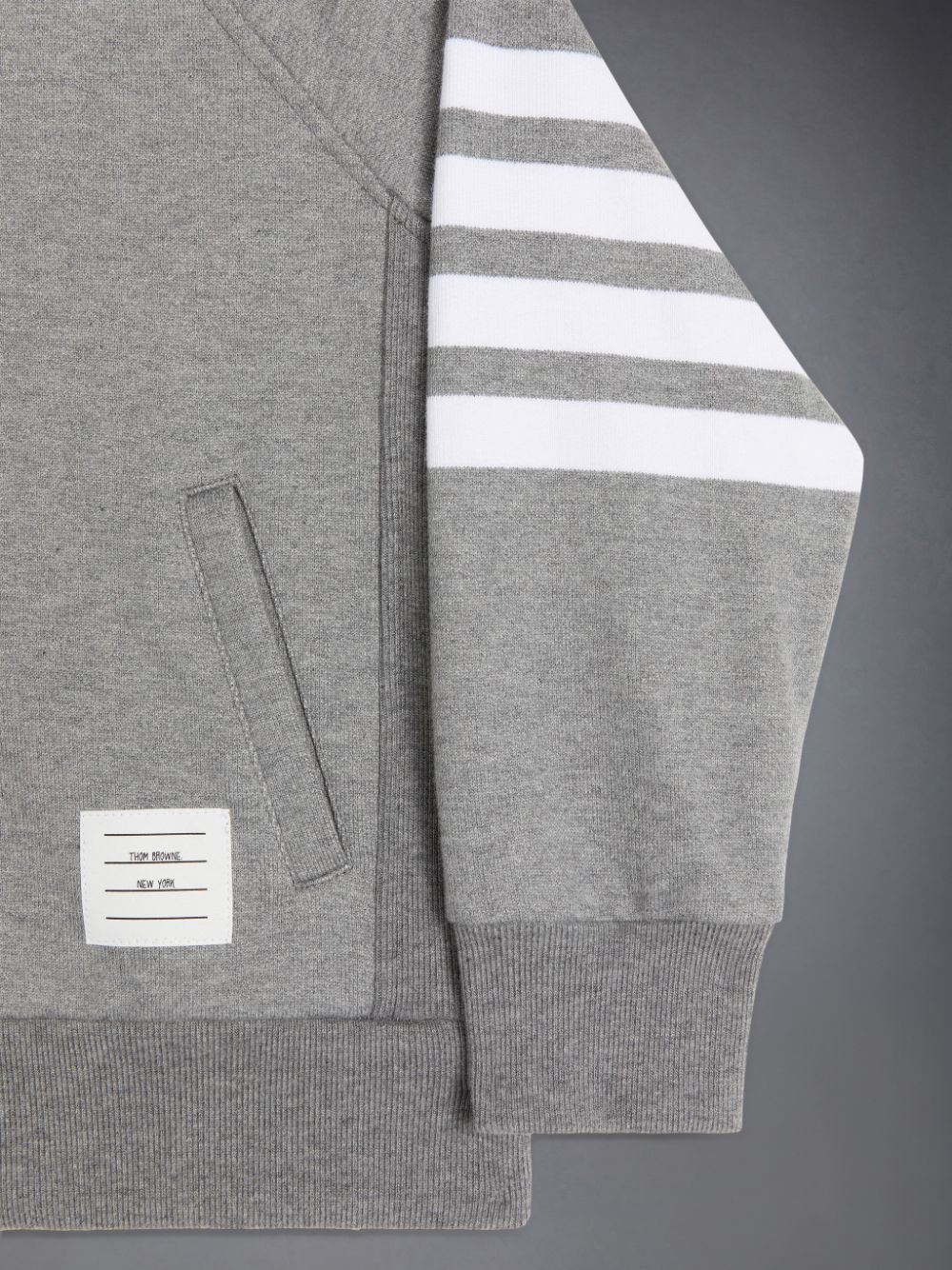 Thom Browne Classic Loopback 4-Bar Full Zip Boys's Hoodie Grey | NNM81N12459