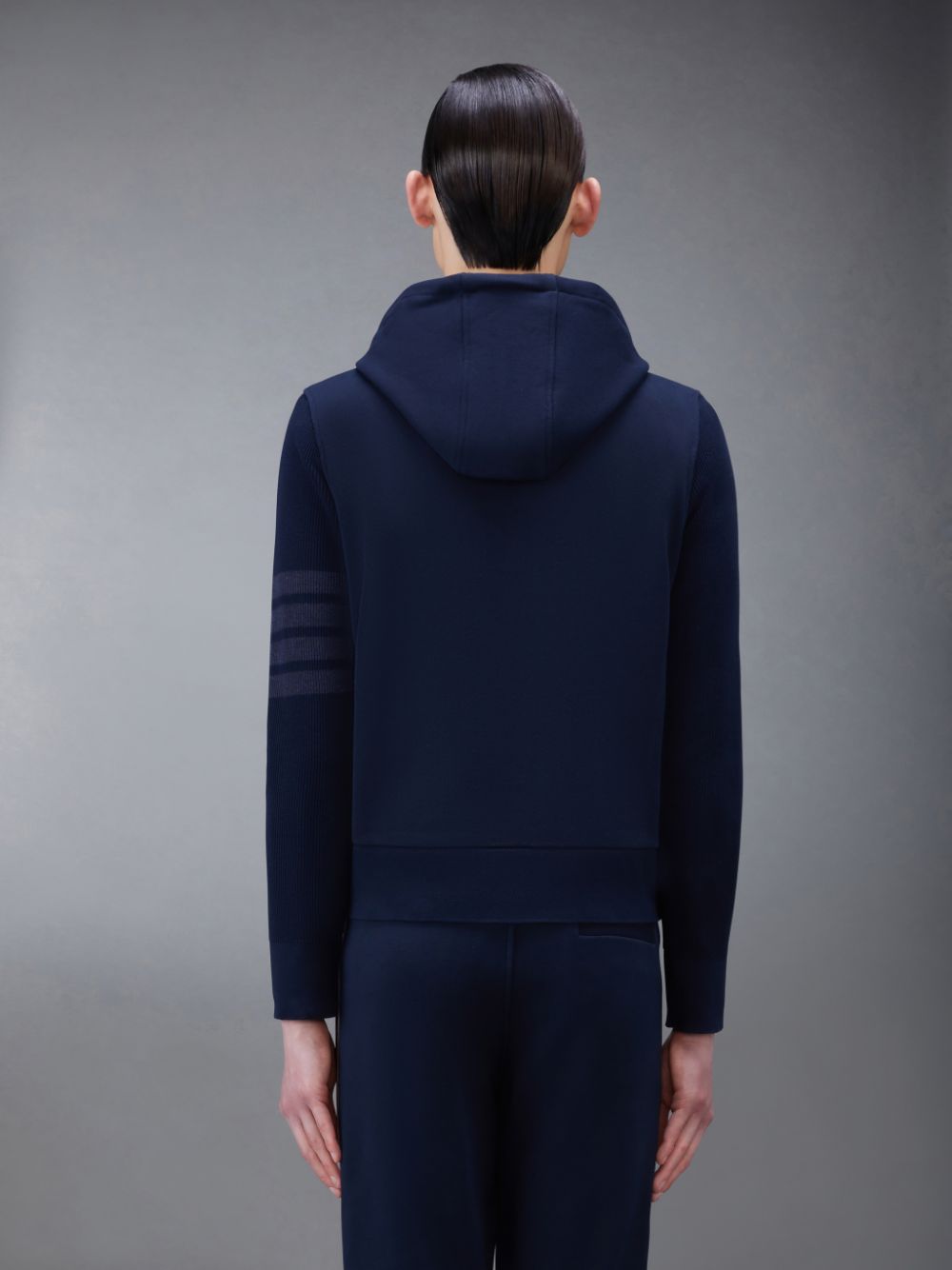 Thom Browne Classic Loopback 4-Bar Men Hoodie Blue | MMH13K34314