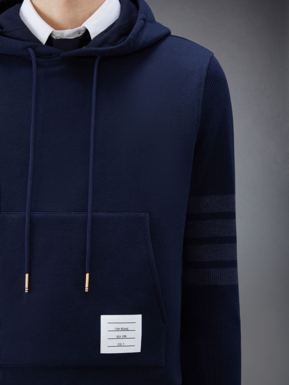 Thom Browne Classic Loopback 4-Bar Men Hoodie Blue | MMH13K34314