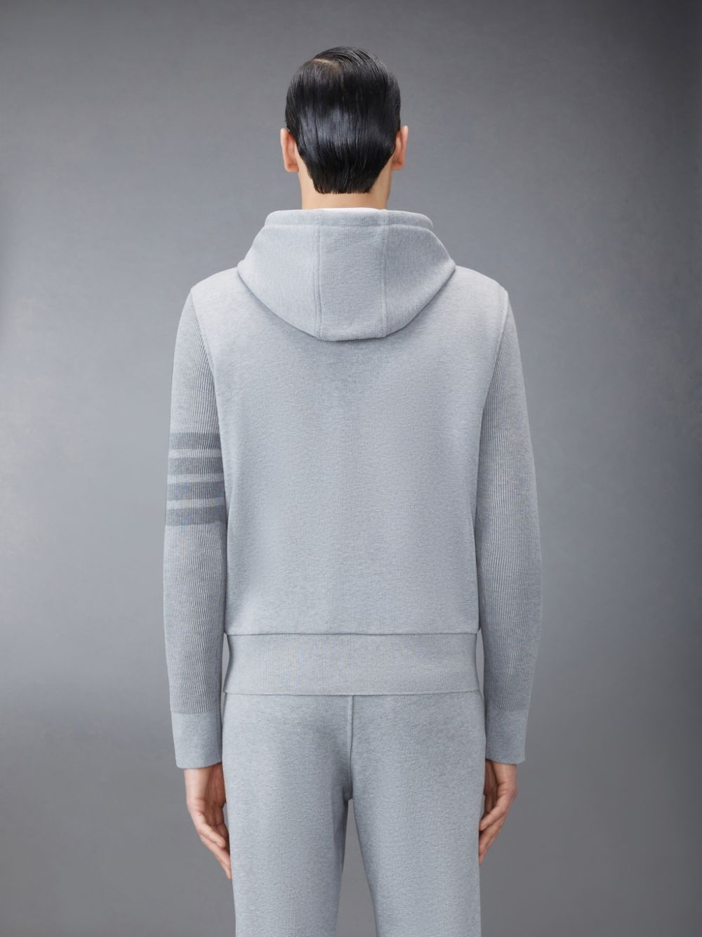 Thom Browne Classic Loopback 4-Bar Men Hoodie Grey | RYK04W60163