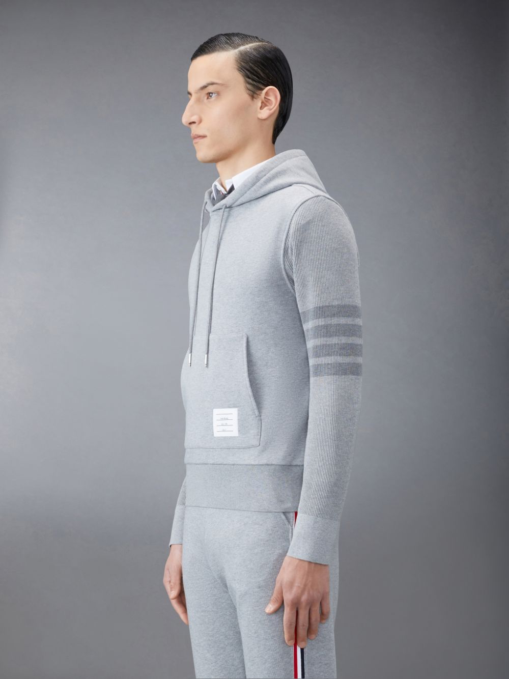 Thom Browne Classic Loopback 4-Bar Men Hoodie Grey | RYK04W60163