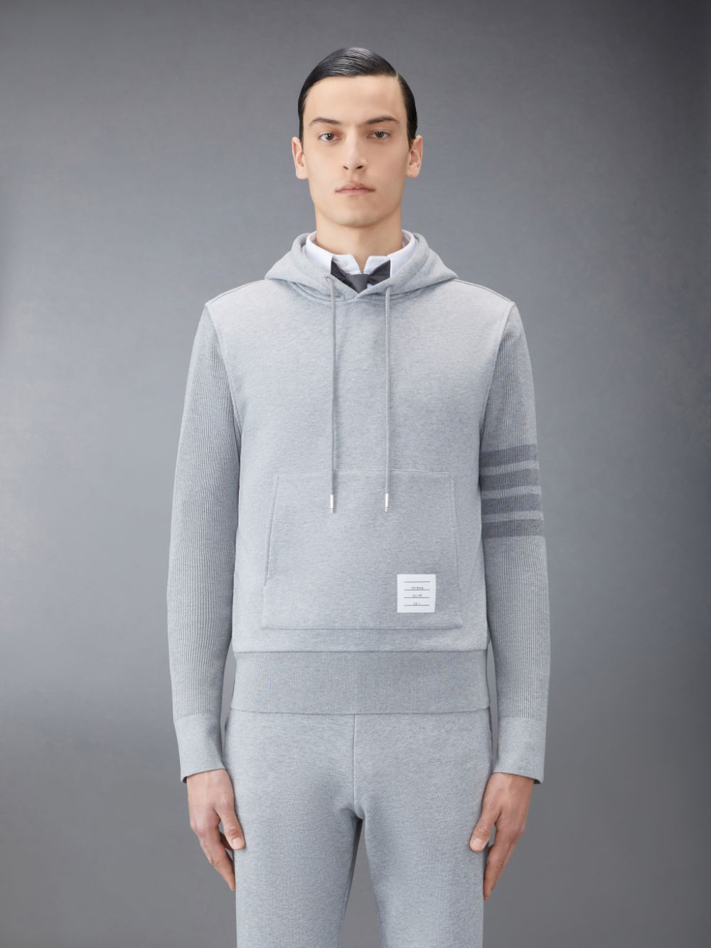 Thom Browne Classic Loopback 4-Bar Men Hoodie Grey | RYK04W60163