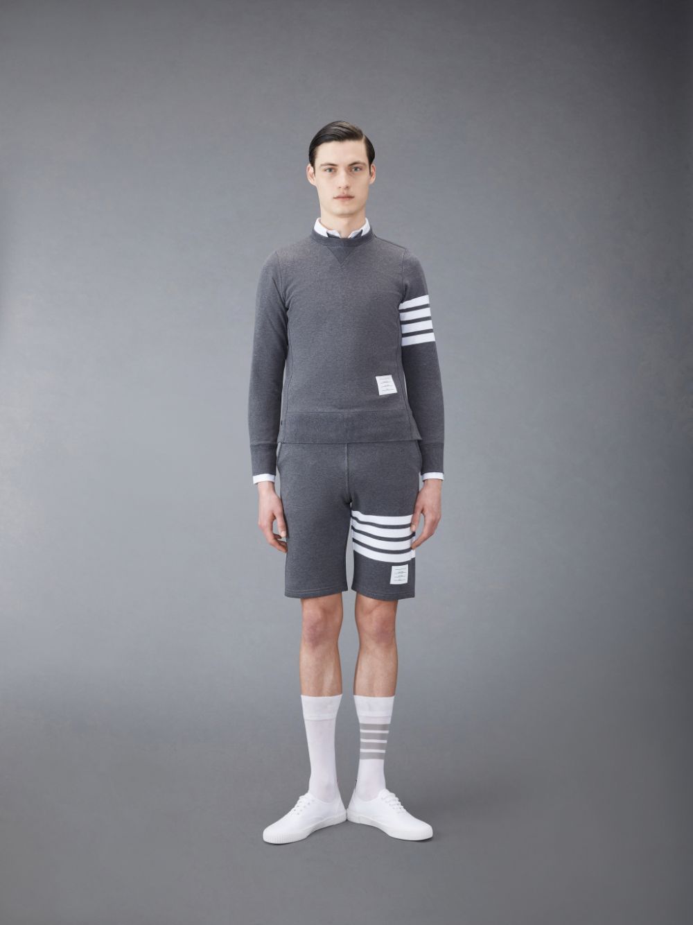 Thom Browne Classic Loopback 4-Bar Men Sweatshirts Grey | PLG84B59438