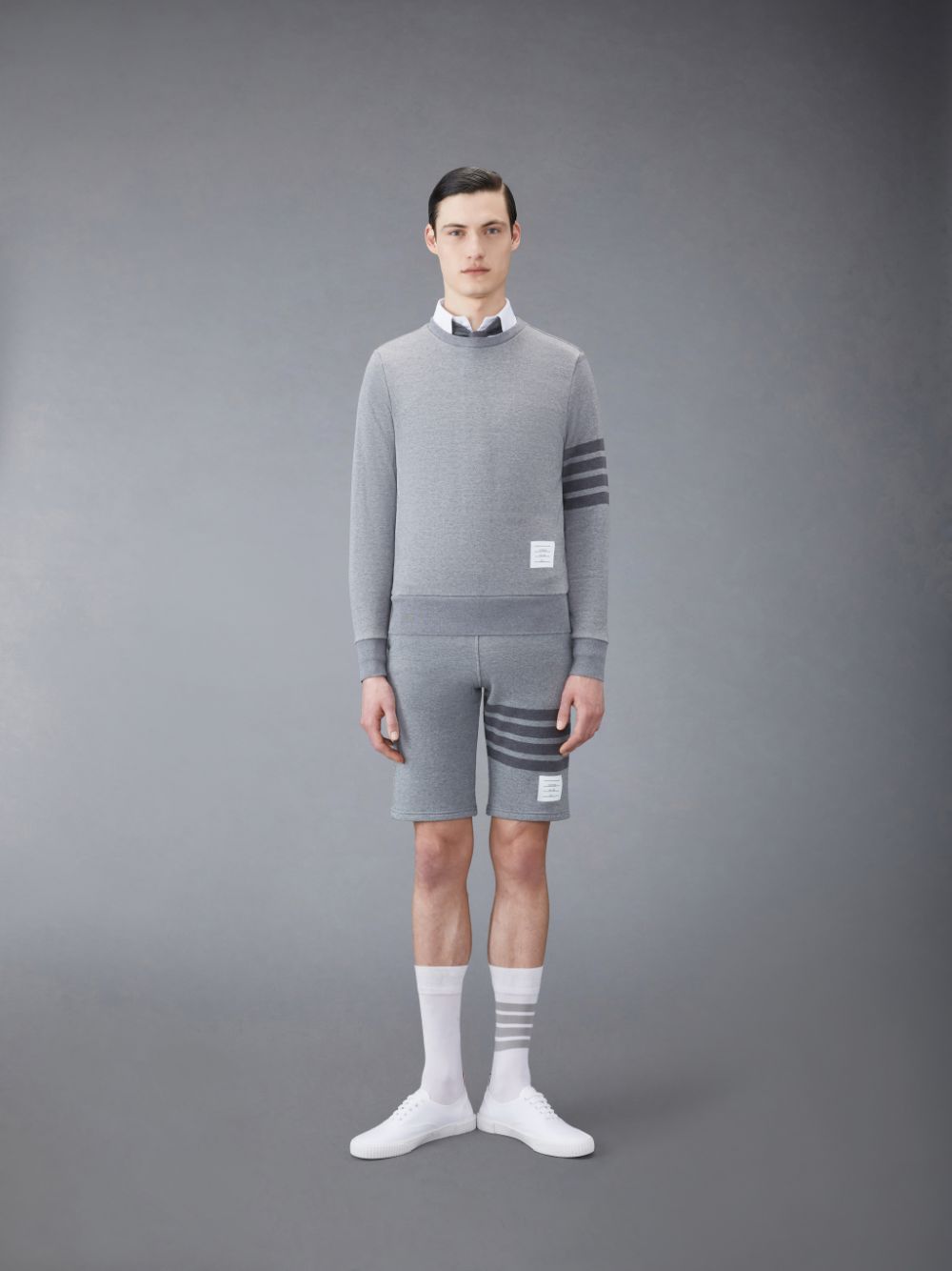 Thom Browne Classic Loopback 4-Bar Relaxed Men Sweatshirts Grey | GVZ79H59155