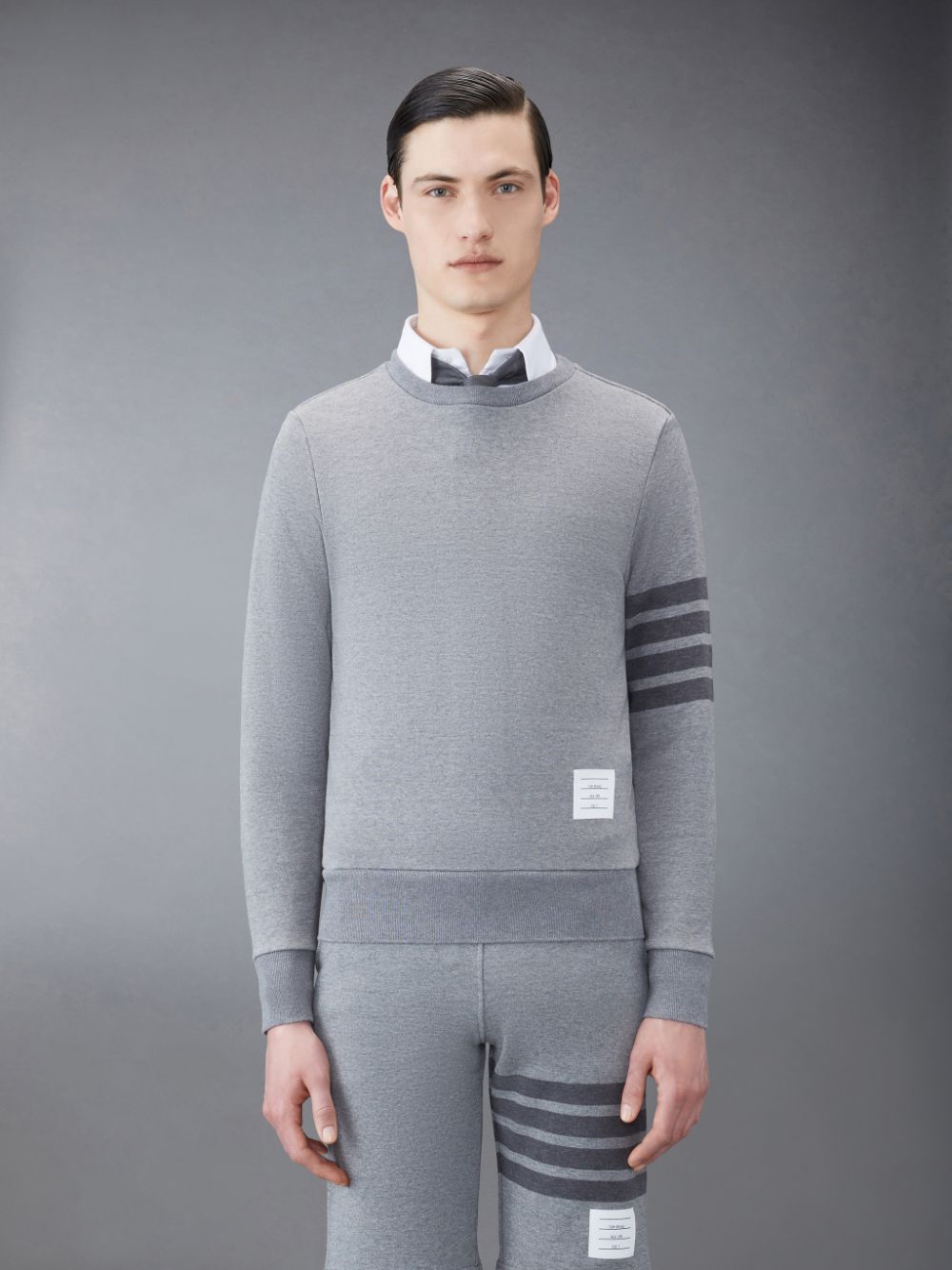 Thom Browne Classic Loopback 4-Bar Relaxed Men Sweatshirts Grey | GVZ79H59155