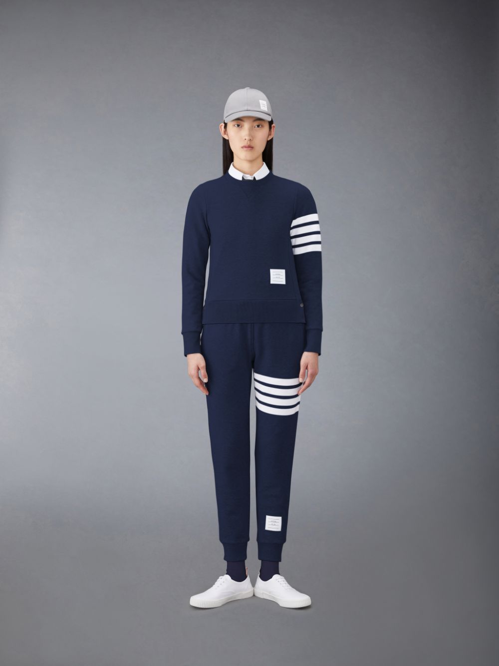 Thom Browne Classic Loopback 4-Bar Women Sweatshirts Blue | FOY78A74691