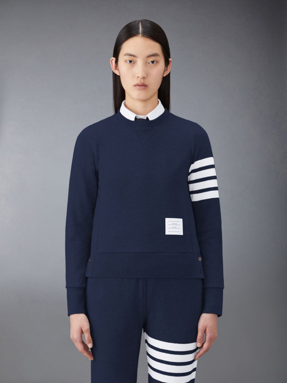 Thom Browne Classic Loopback 4-Bar Women Sweatshirts Blue | FOY78A74691