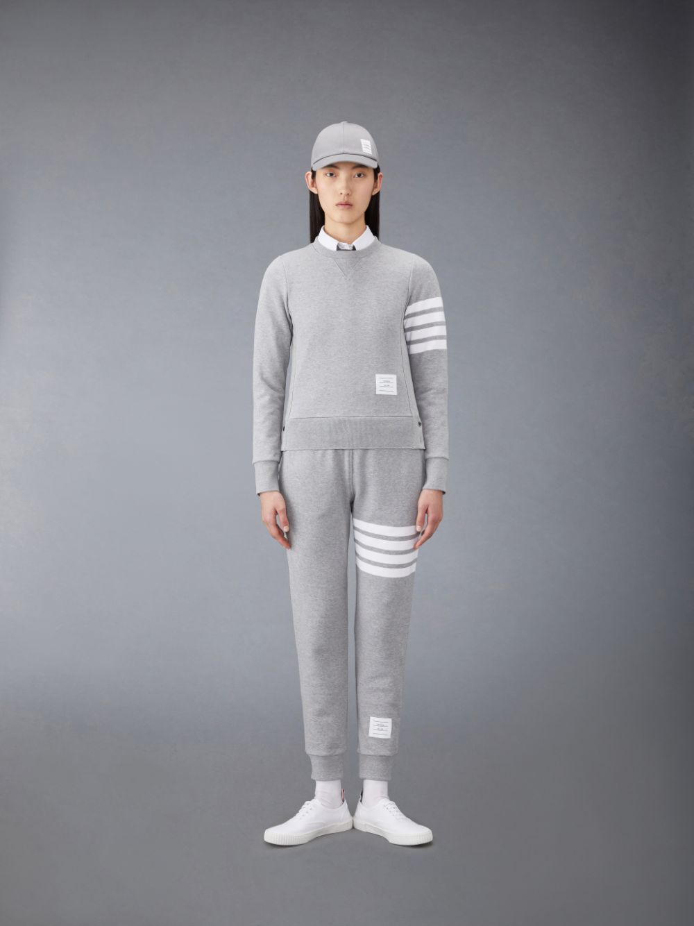 Thom Browne Classic Loopback 4-Bar Women Sweatshirts Grey | POQ69T94816