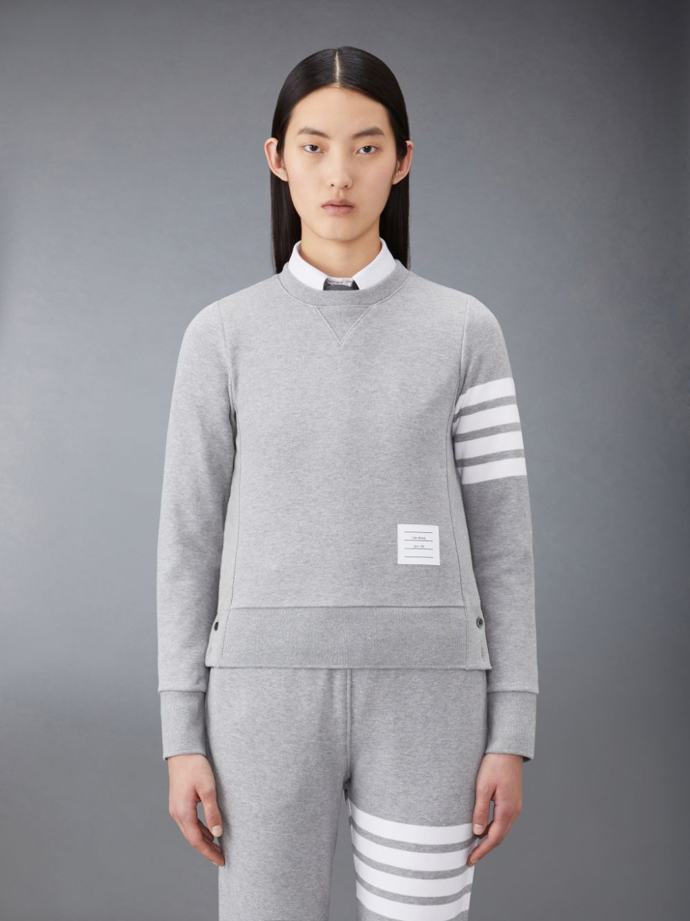 Thom Browne Classic Loopback 4-Bar Women Sweatshirts Grey | POQ69T94816