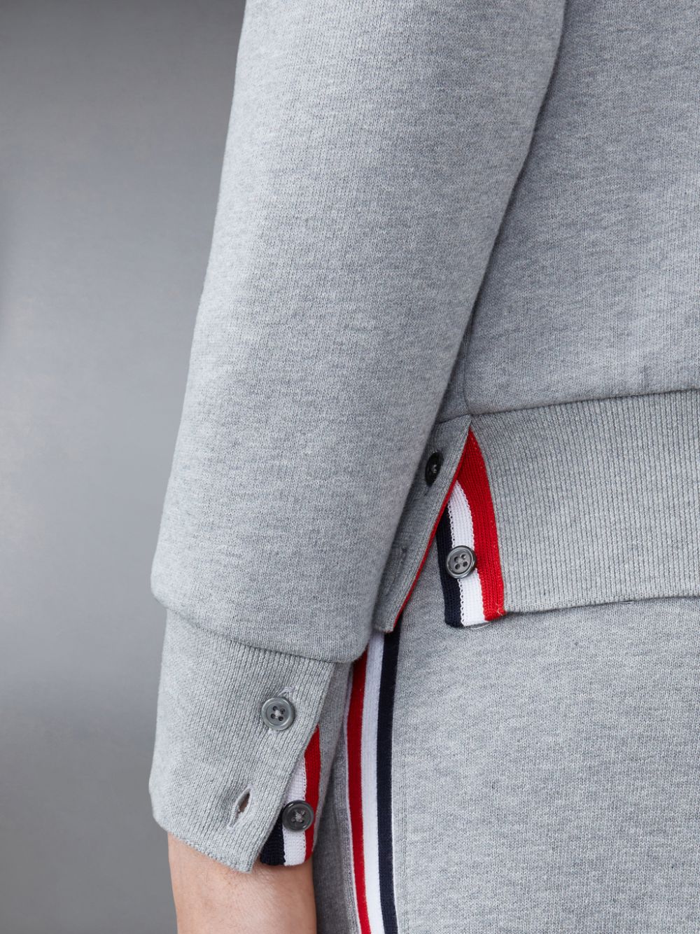 Thom Browne Classic Loopback Full Zip Men Hoodie Grey | CXU52V25802