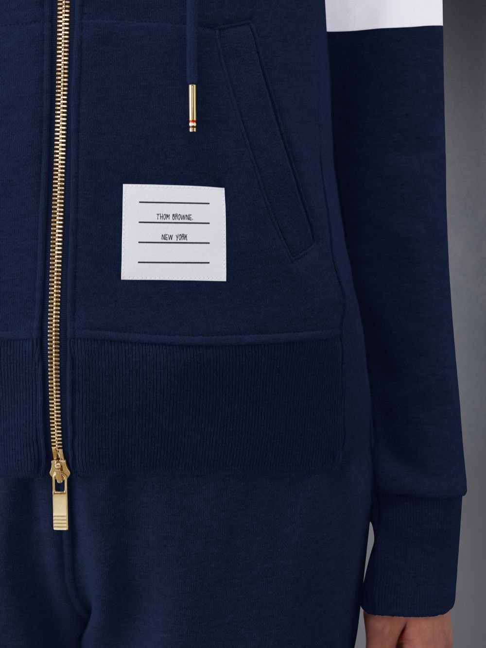 Thom Browne Classic Loopback Full Zip Women Hoodie Blue | GXM33F75283