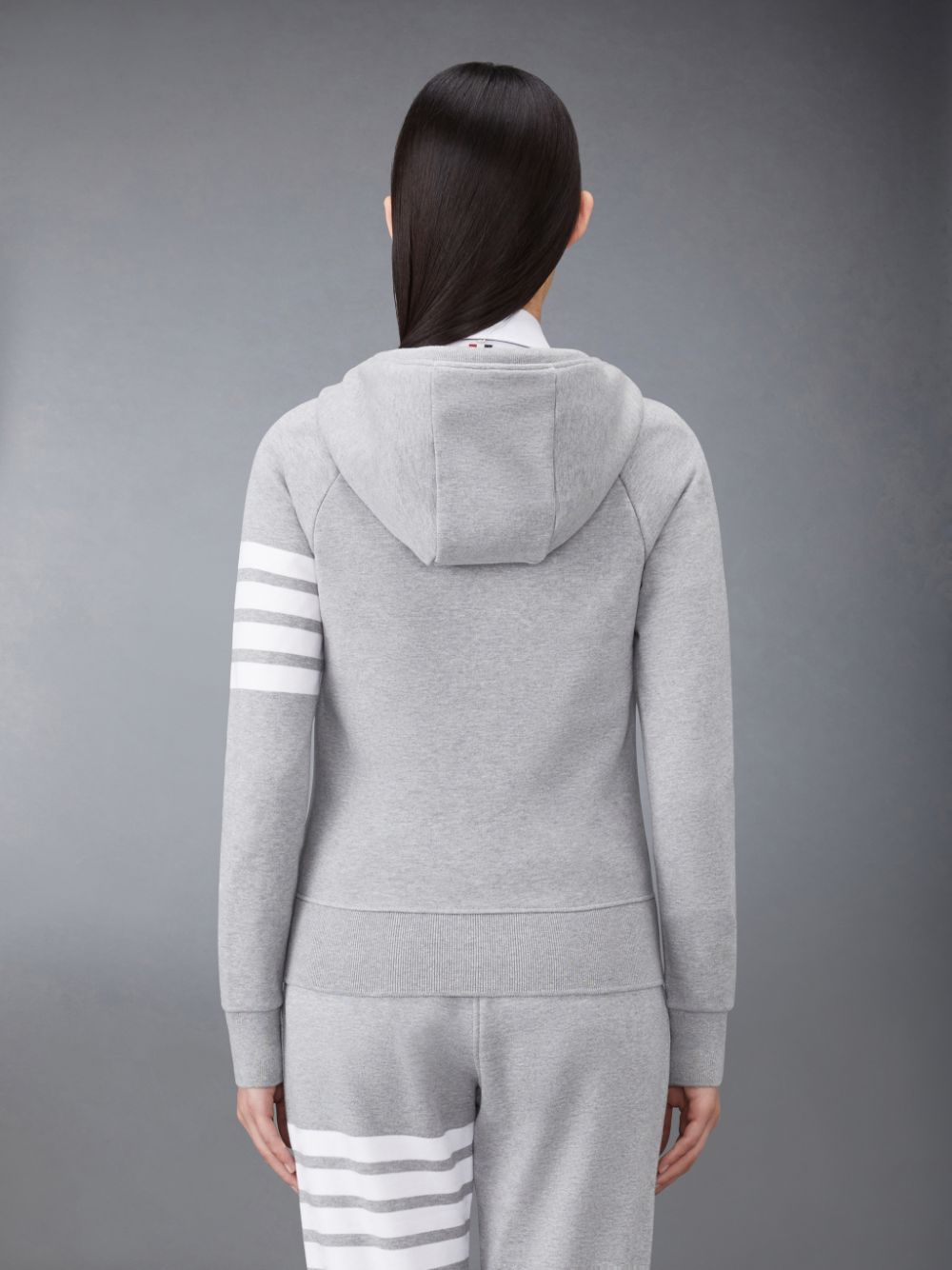 Thom Browne Classic Loopback Full Zip Women Hoodie Grey | IJE25V21459