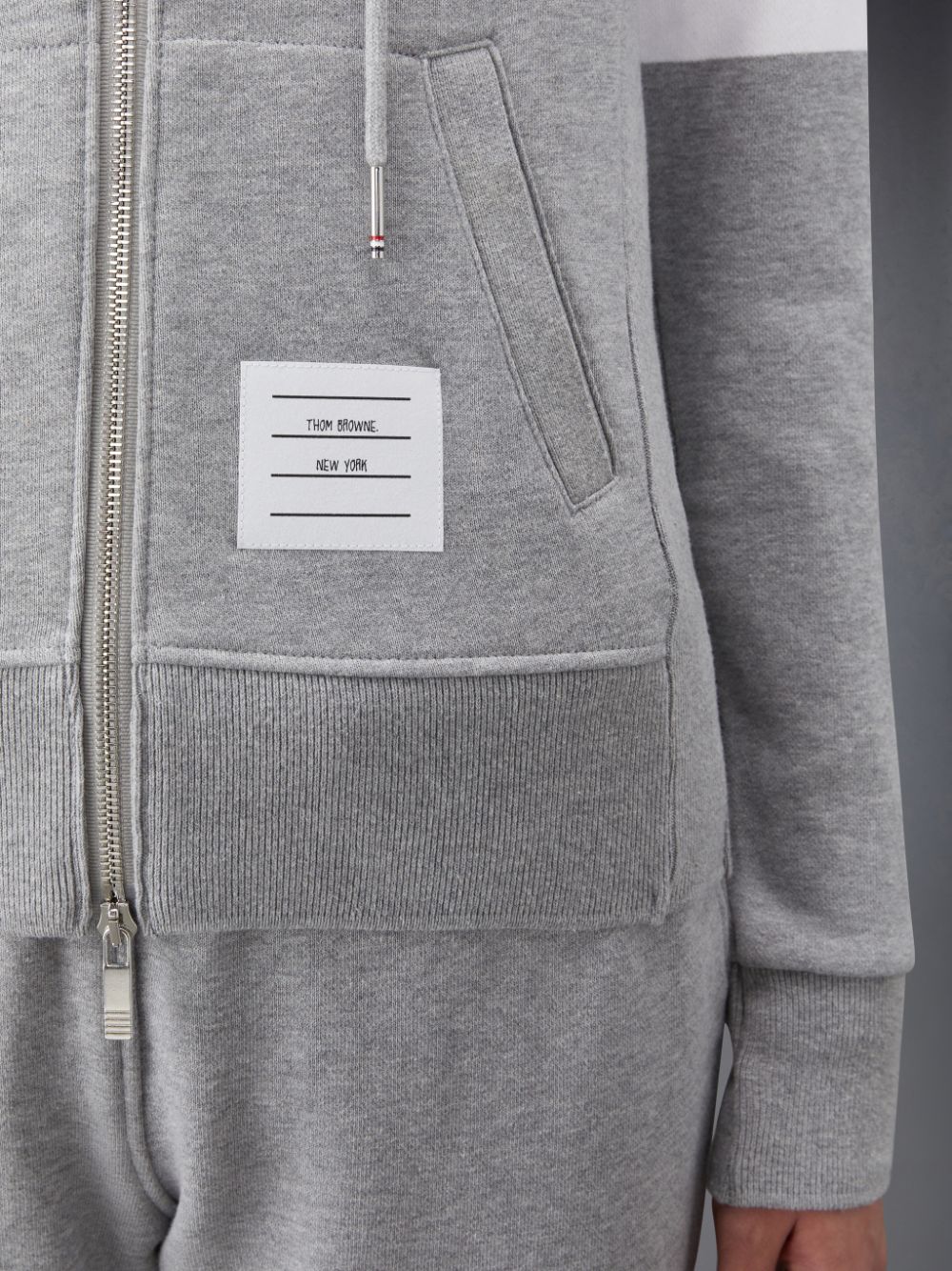 Thom Browne Classic Loopback Full Zip Women Hoodie Grey | IJE25V21459